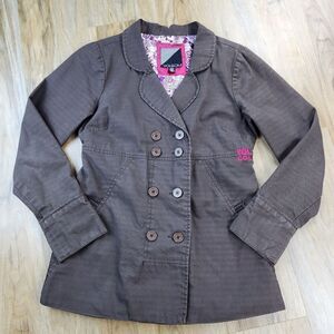 💜Volcom Brown Double Breasted Utility Jacket Medium